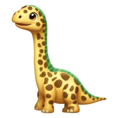Cute animated baby brachiosaurus with spots of a giraffe  sticker