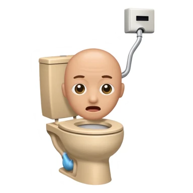 Skibidi toilet with head coming out the toilet bowl sticker
