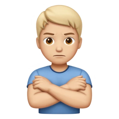Emoji that has hands cross looking annoyed  sticker