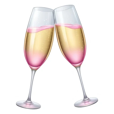 Girly aesthetic two sparkly Champagne glass clink sticker