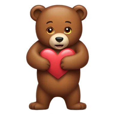 Hug heart bear sticker