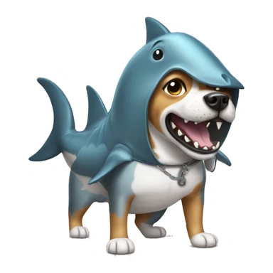dog with shark outfit sticker