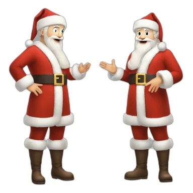 Full height Actively gesturing with hands pale skin Santa Claus sticker