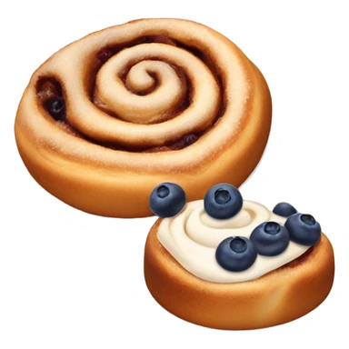 Cinnamon roll with blueberrys  sticker