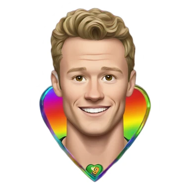 Jonathan Toews in rainbow heart locket sticker