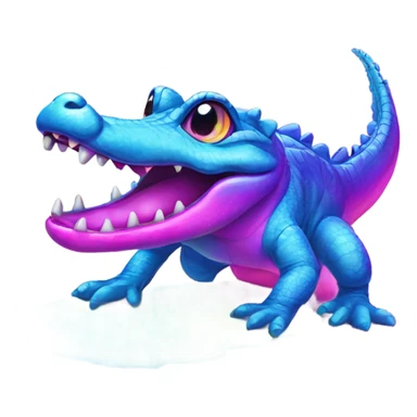 Lisa Frank, rainbow cute alligator  sticker