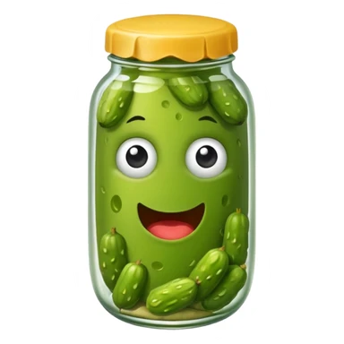 Pickle with a curious, look on its face ￼ sticker