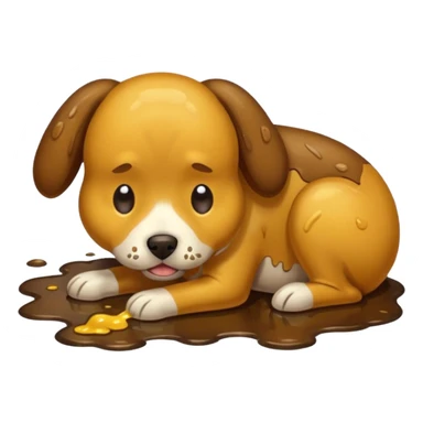 the dog is vomiting on the floor sticker