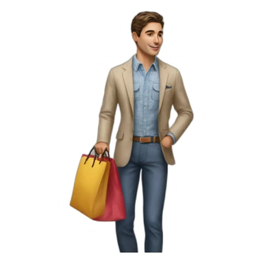 Hyperrealist Preppy spanish with shoping bag sticker