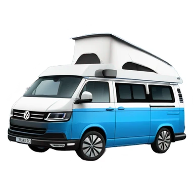 VW T6.1 California camping bus VW blue white sticker