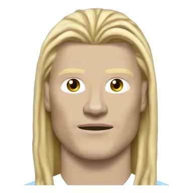 Erling Haaland with long hairs full body Manchester City sticker