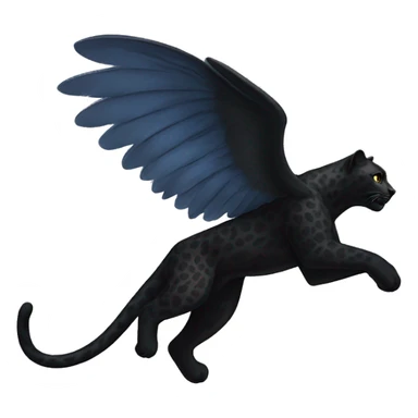 winged black leopard flying sticker
