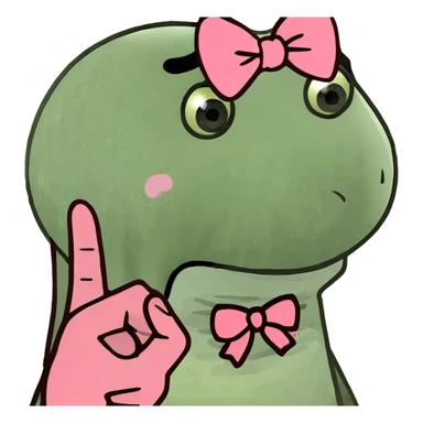 Pink middle finger with bow sticker