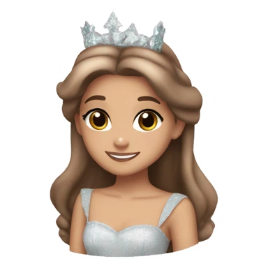 ariana grande as glinda from wicked with brown hair and brown eyes  sticker