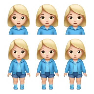 Baby Girl, Different Poses, different outfit sticker