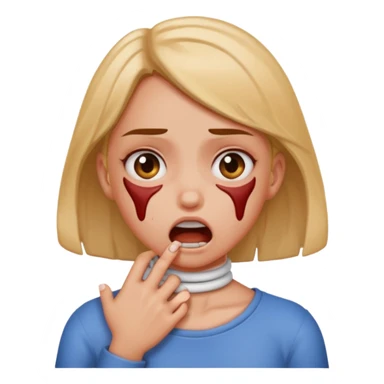 a girl that looks mad while choking  herself￼ sticker