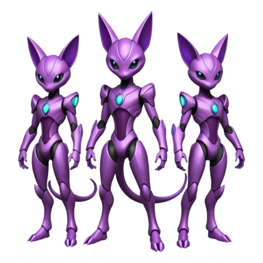 Futuristic armored cyber-Mewtwo-Sableye-Genesect-Deoxys-Espeon-alien-hybrid-fusion sticker