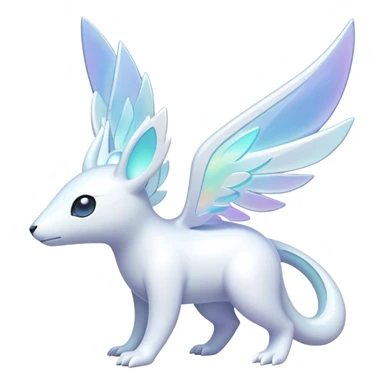 Futuristic modern Celestial Iridescent white pale fakemon sticker