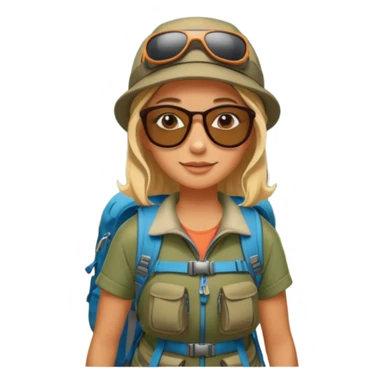 woman hiking in the woods in the sunshine sticker