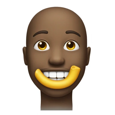 smiling emoji with ellow bone in it’s mouth sticker