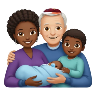 Old white man younger black women and baby sticker