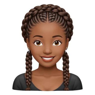 generate an emoji for this phrase, Start strong to earn trust and be noticed. End strong to be remembered. make it a black woman in braids updo. sticker