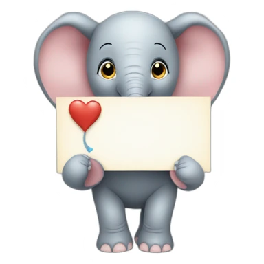 Animated baby elephant holding a sign with "#1 Fan" on it sticker