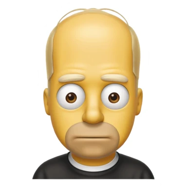 Homer Simpson emoji with 16 thinning hair on top of head sticker