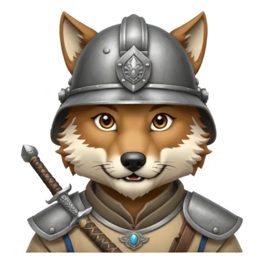 wolf face, mogolian ancient with small sword back and steel helmet sticker