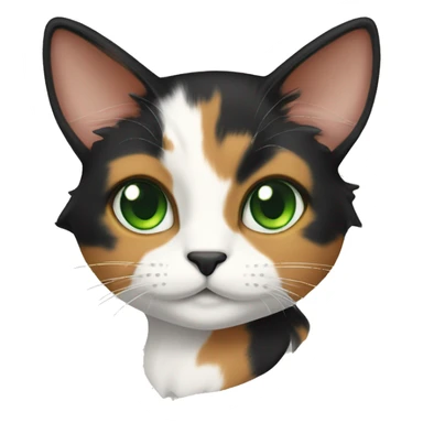 Calico cat with green eyes  sticker