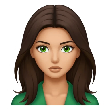 Kendal Jenner with green eyes tan skin long hair model woman sticker