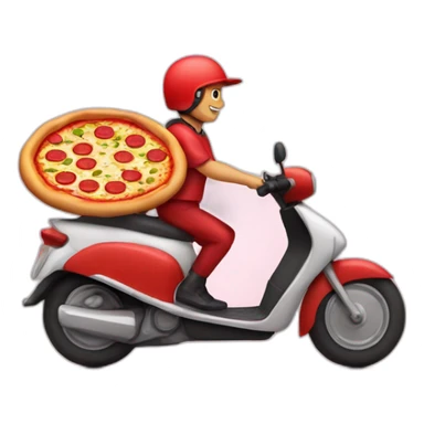 pizza delivery in pizza shape scooter sticker