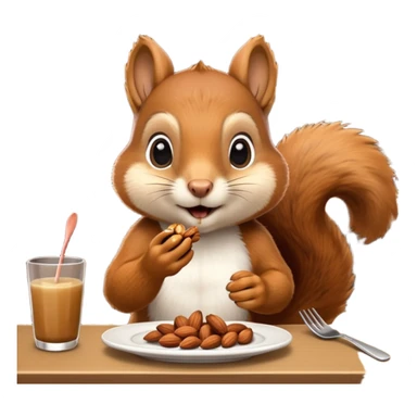 squirrel at a restaurant table sticker