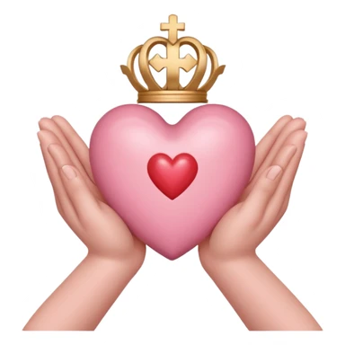 hands holding a baby pink sacred heart  sticker