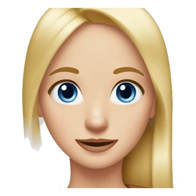 Girl with blue eyes blonde hair with a sausage dog  sticker