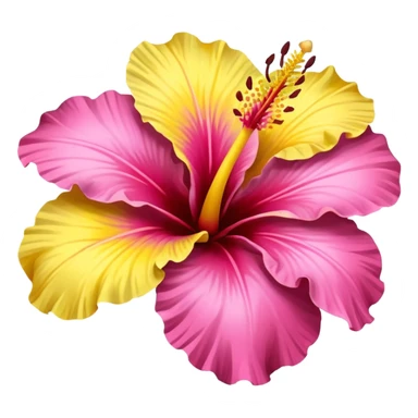 yellow and pink hibiscus flower sticker