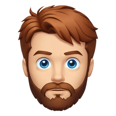 Flying superman with shaggy redish brownish hair, blue eyes no capacity full scruffy beard sticker