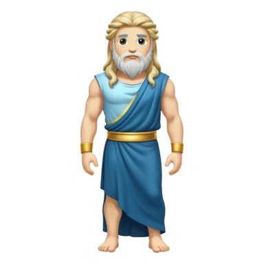 Zeus, whole body, long hair, lightinings, leaning against sticker