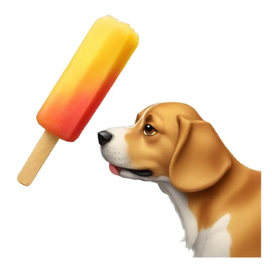 Dog eating a icepop sticker