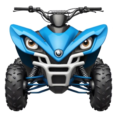 atv quad banshee front with a smile and eyes sticker