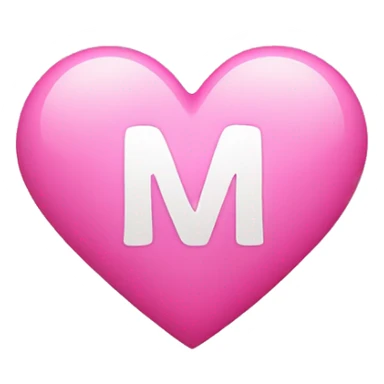 Pink heart wish initial M in it  sticker