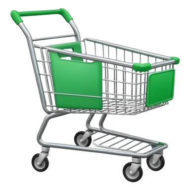create empty shopping trolley emoji with green accent color sticker
