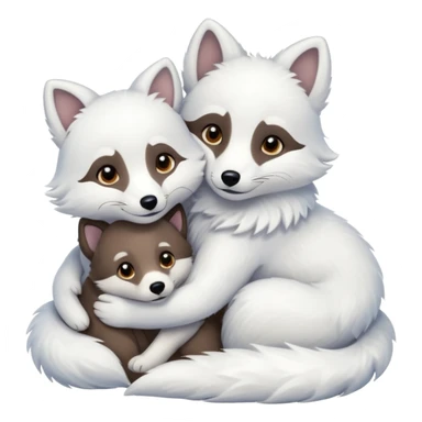 Arctic fox and dog hugging sticker