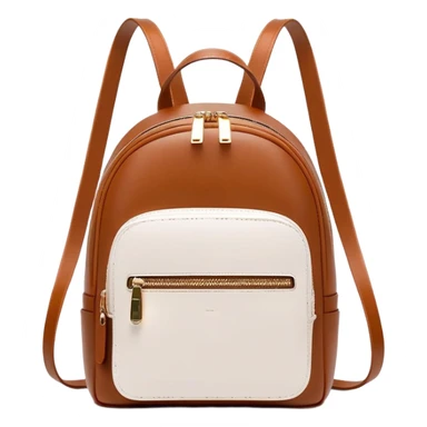 small cognac commuter leather backpack purse, women's, clean minimal aesthetic, plain sticker