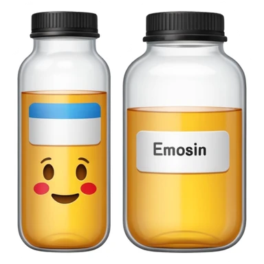 emoji of tubes and jar with brand labels, minimalistic design sticker