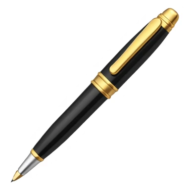 3D perspective academic premium golden luxury black pen sticker