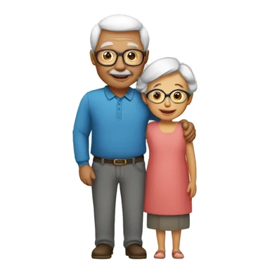 grandparents and grandchild sticker