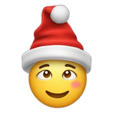 Emoji feliz con gorro navideño sticker