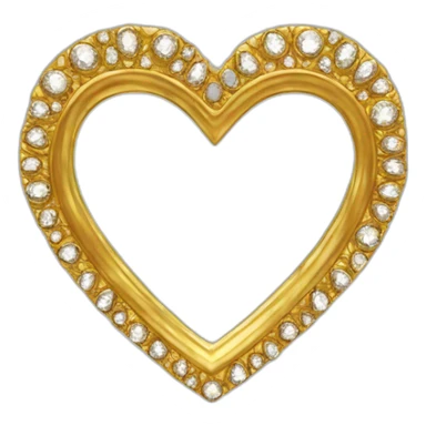decorative gold and diamond heart mirror sticker