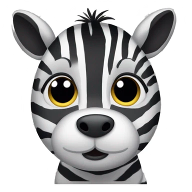 cute zebra with puppy eyes sticker